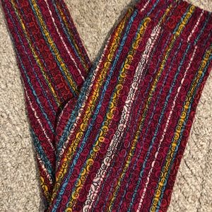 LuLaRoe - Bright Swirl & Stripe Leggings